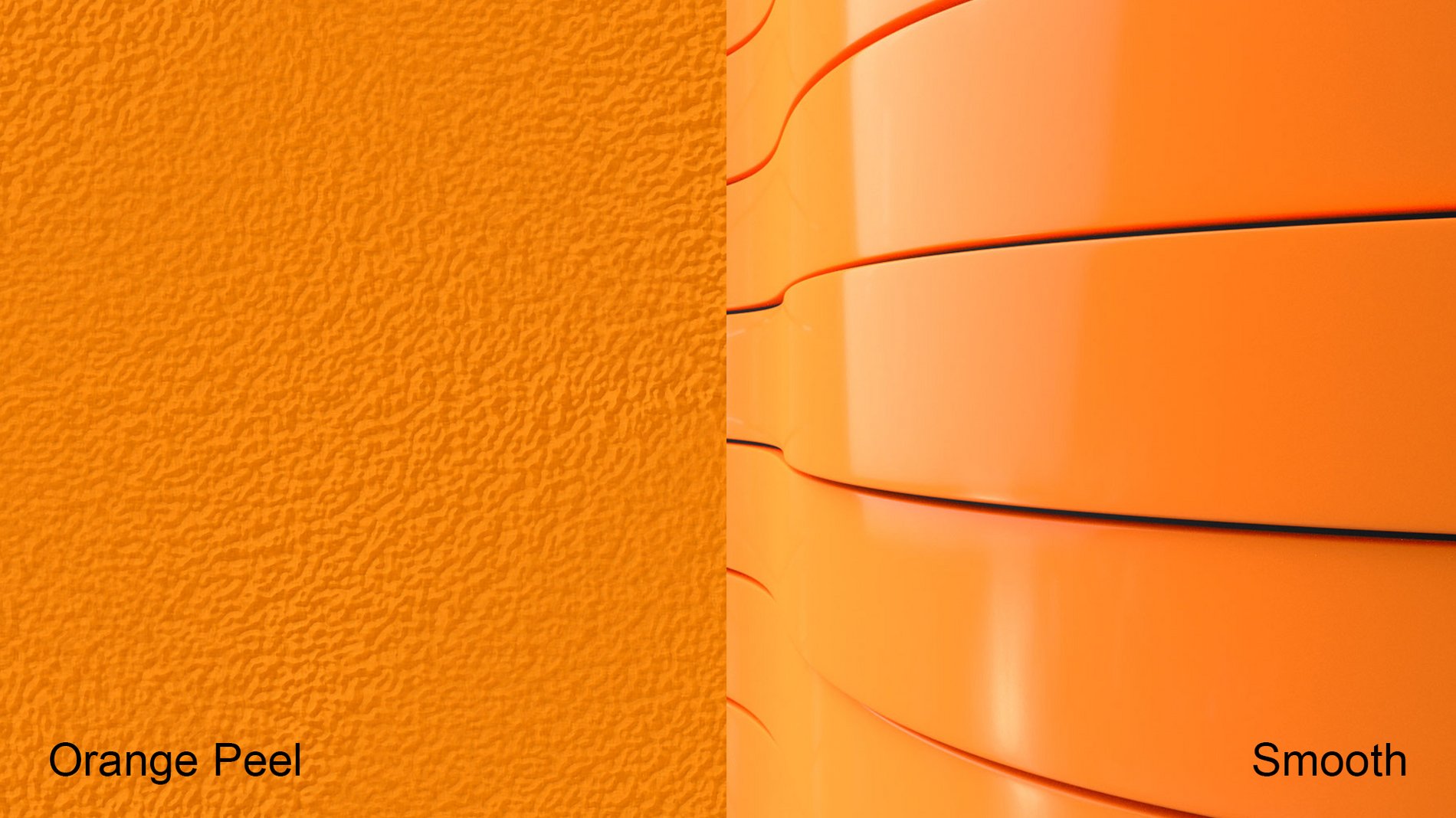 orange peel surface compared to smooth surface