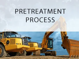 Powder coated parts of excavators